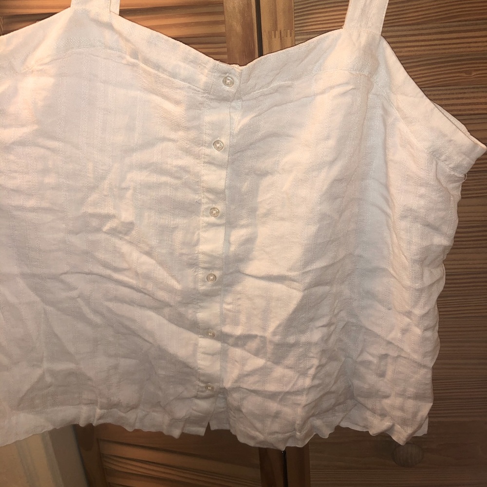 White, button down tank top